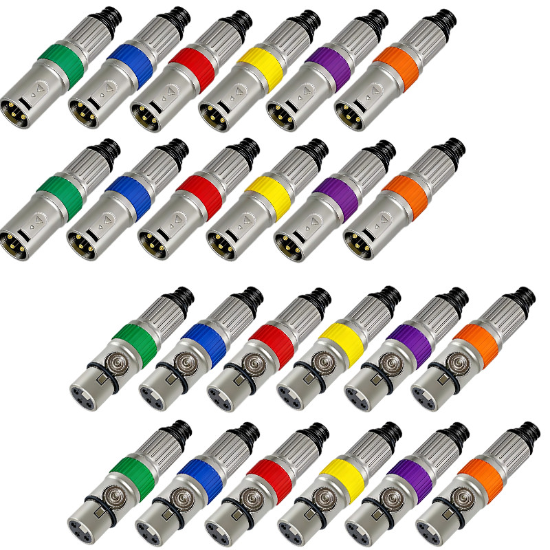 24Pack XLR 3pin Male Plug and Female Connector Fine Nickel plated with 24K Gold