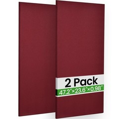 2 Sound Absorbing Acoustic Wall Panels in Rose Red- SET of 2