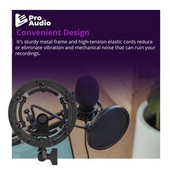 FocusProAudio Shock Mount for Blue Yeti and Yeti Pro Microphones Black