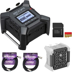 F3 2-Input / 2-Track Portable Field Recorder with Pro Field Kit Bundle with 64GB
