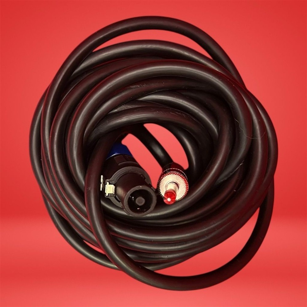 20ft Speakon Connector to 1/4″ TS Audio Speaker Cable Black Durable