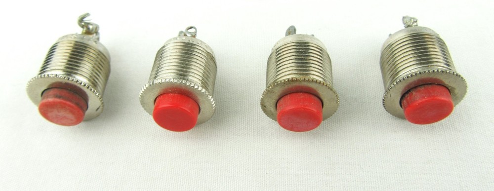 Switchcraft 903 Push Button Switch Red, Set of 4 – Used, Free Ship