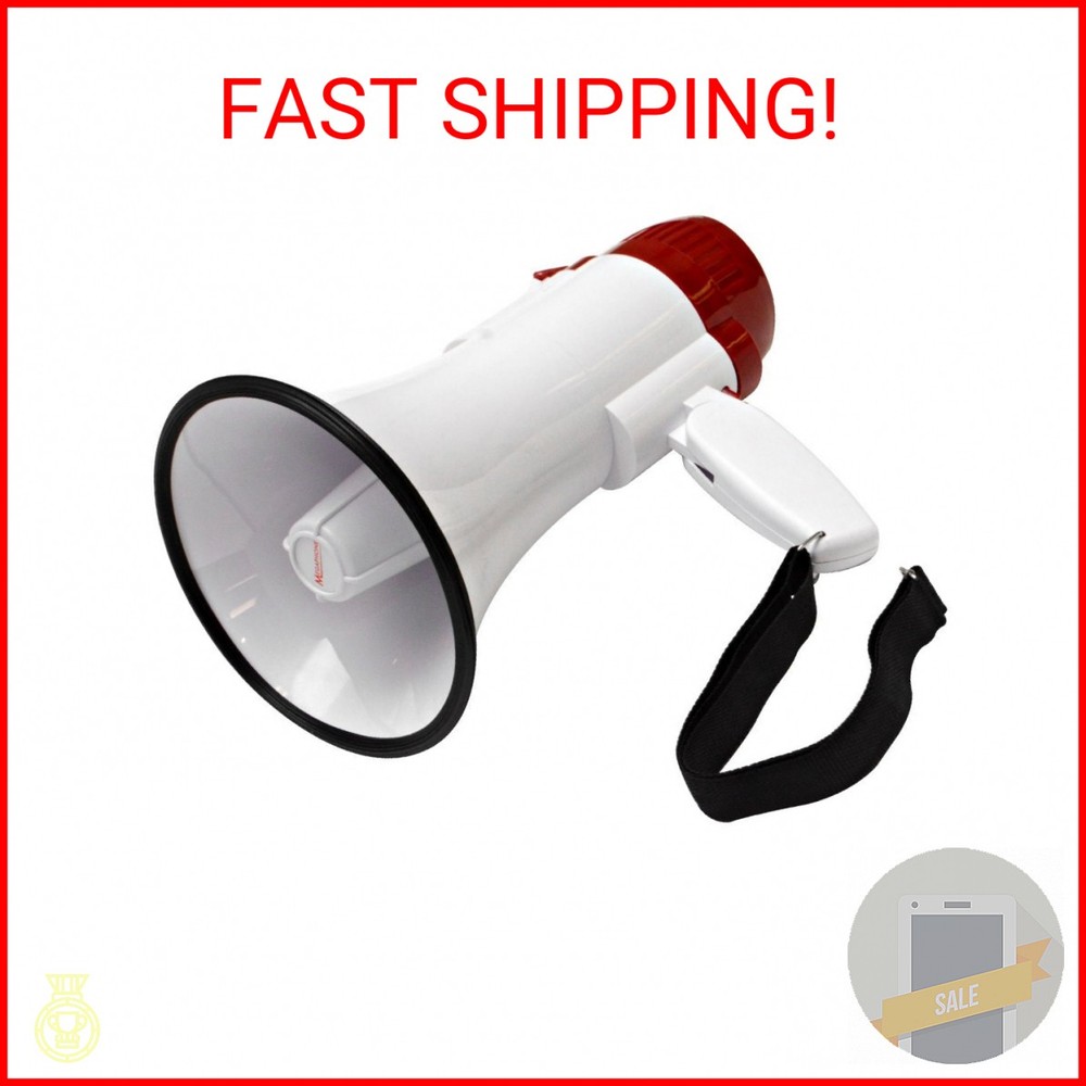 Seismic Audio SA-MEGA2 Lightweight Portable Megaphone with Siren PA/DJ, Live Sou