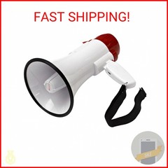 Seismic Audio SA-MEGA2 Lightweight Portable Megaphone with Siren PA/DJ, Live Sou