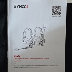 SYNCO Xtalk Full Duplex Wireless Intercom Headset System, Black (2 Headsets)