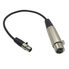 1 Ft Mini XLR TA3F Female To XLR Female Pro Lapel Balanced Microphone Cord