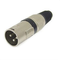 3P XLR Male Connector, Nickel Plated w/ Black Band – 8 Pack