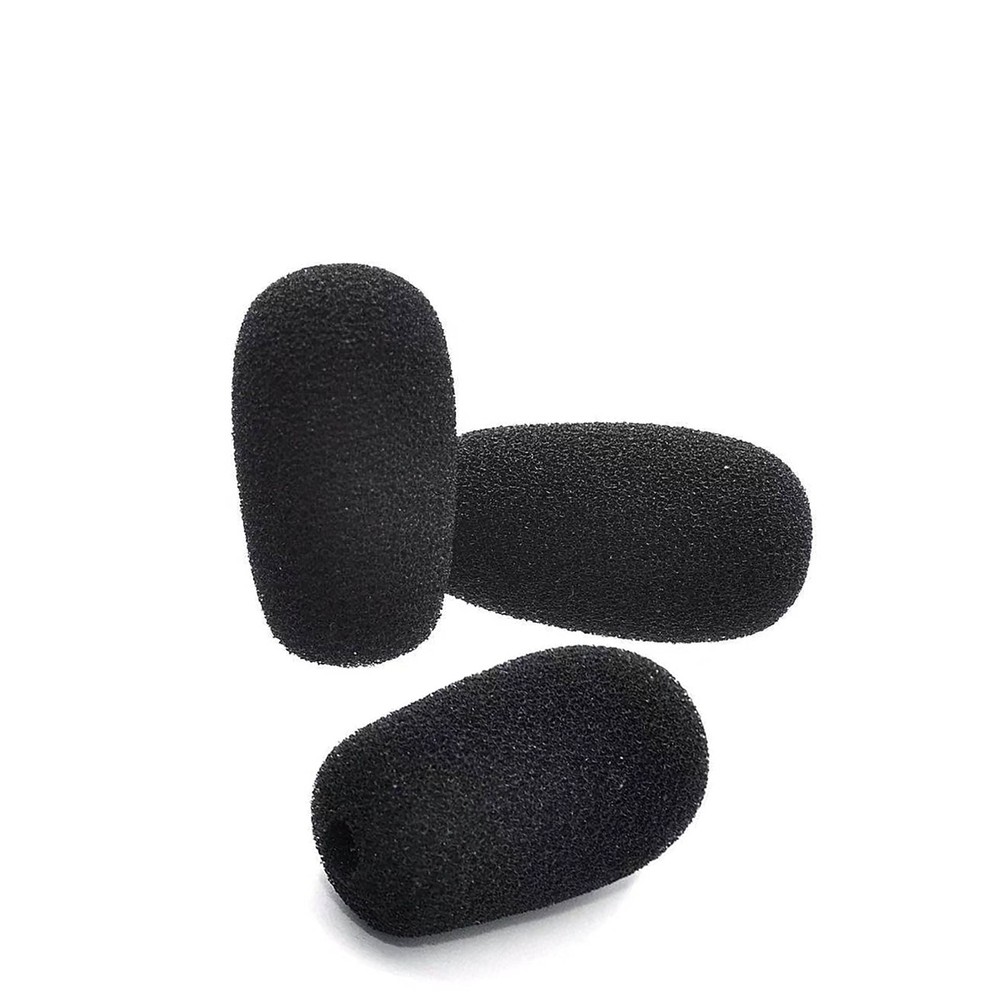 Headset Mic Foam Cover Replacement Windscreen Pop Filter 3 Pack Black