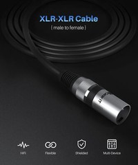 GearIT XLR to XLR Microphone Cable (200 Feet, 1 Pack)