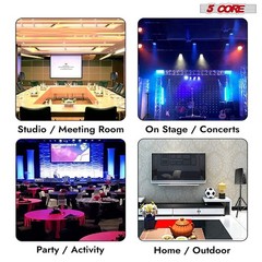 5 Core Pair Speaker Stands Height Adjustable 54″ PA DJ Tripod Studio Monitor