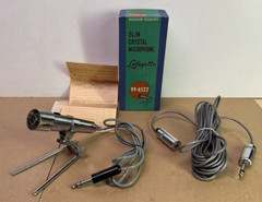 Lafayette Slim Crystal Microphone 99-4522 Table Stand Original Box Japan
