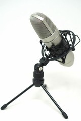 Tascam TM-80 Studio Condenser Microphone Silver with Shockmount Tripod XLR Cable