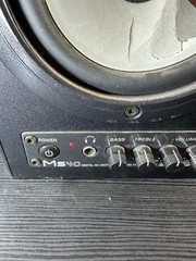Behringer MS40 Powered Studio Monitors, Working, Tear In Speaker Sold AS IS