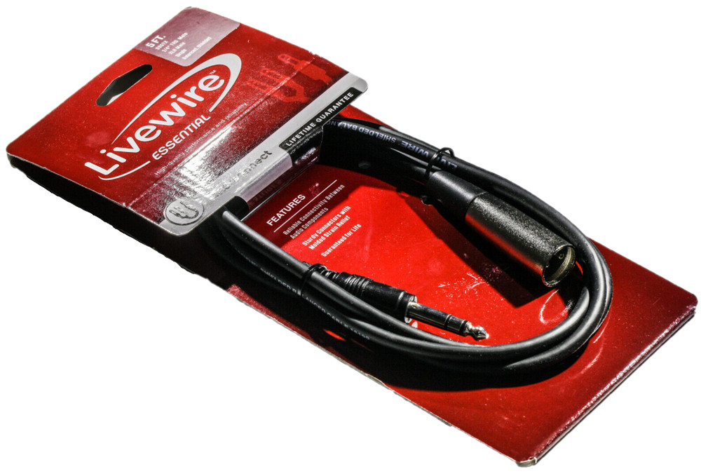 Livewire Essential High-quality 5 Ft. SS5TX 1/4″ TRS Male XLR Male High-Quality