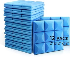 Acoustic Foam Panel Wedge Studio Soundproofing Wall Tiles 2″ x 12″ x 12″ 12 Pack