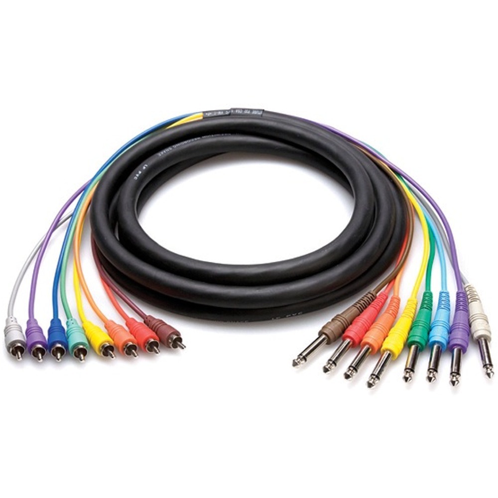 Hosa CPR-802 8-Channel Unbalanced Recording Snake 1/4 in TS to RCA 2 m 6.56 ft