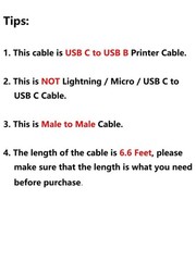 CableCreation USB B to USB C Printer Cable 6.6FT, Type B to Type C Printer