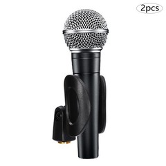 2Pcs Universal 180° Microphone Clips Clamp Holder For Wired/ Wireless Mic Stand