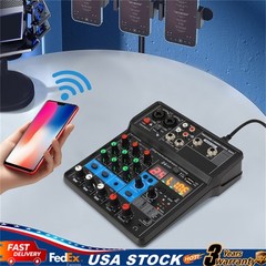 4-Channel Professional Audio Mixer 24-bit/48KHz Mixer W/ Bluetooth, USB & DSP