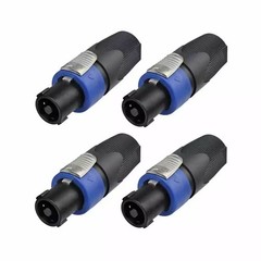 4 pieces Speakon Neutrik Type 4 Pole Audio Speaker cable connector Plug Twist