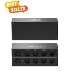 4-Way Balanced XLR Splitter Box, Passive Stereo 2-In-8-Out Audio Distributor …