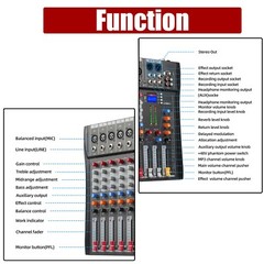 Pro Power Mixer 12 Channel Audio Mixing Console 16 DSP w/USB 110-220V Bluetooth