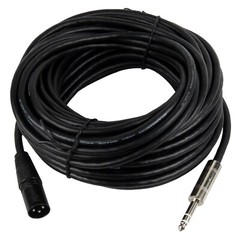 Pair 50FT Male XLR 3-Pin DJ Cable To 6.35mm 1/4″ Stereo Male Speaker Mic Cables