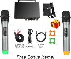 Dual Channel Wireless Handheld Microphone,Easy-to-use Karaoke Wireless
