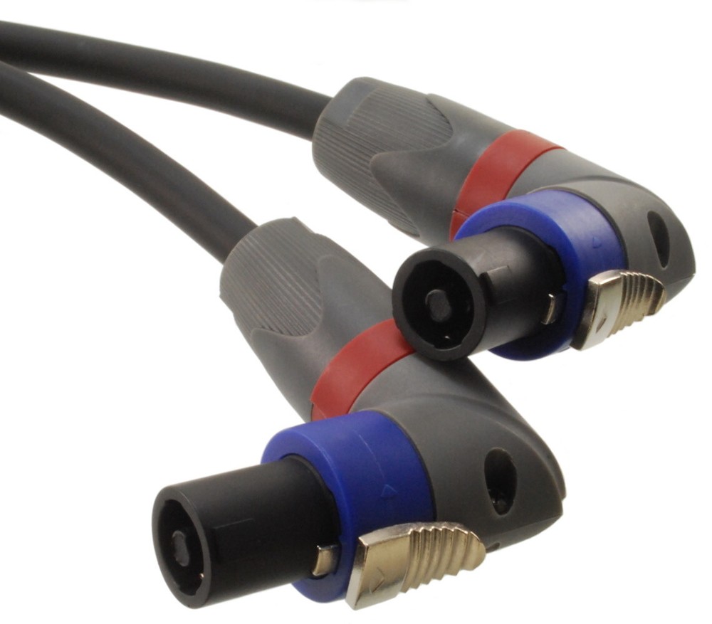 Right-Angle SpeakOn 2-Conductor 14AWG NL4FX Pro Audio Speaker Cable