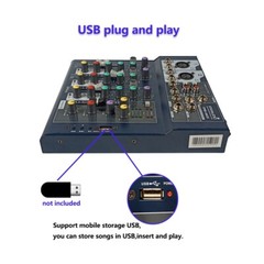Wireless UHF Headset Bodypack Handheld Microphone 4 Channel Sound Mixing Console