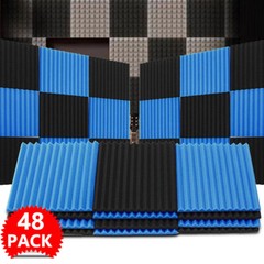 48- 96 Pack Acoustic Wall Panel Studio Sound Noise Proofing Insulation Foam Tile