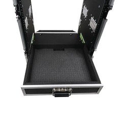 Sound Town 10U Rack Case w/ 2U Drawer, 11U Slant Mixer Top, DJ Table MR-DR10U