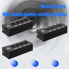 Professional 1 In 4Out XLR /6.35mm Music Splitter For Studio Live Performances