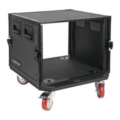 Sound Town Black Series 8U Plywood Rack/Road Case w/ 21” Depth (STRC-B8UW)