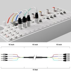 PRORECK 15ft Snake Cable, 4-Channel Shielded Audio Cable 1/4“ TRS to XLR Fem…