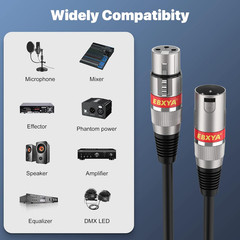 XLR Cable 15Ft 4 Packs – Premium Balanced DMX Cable with 3-Pin XLR Male to Femal