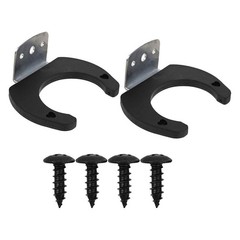2Pcs Reusable Microphone Hanger Hooks Black Silicone Metal Storage Rack