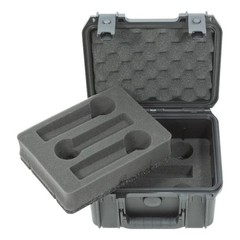 SKB Microphone Hard Case, Polypropylene Shell with 6-Slot Foam Interior, Black