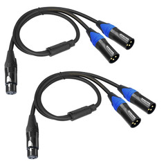 2Pack XLR Y Splitter Cable,Female to Dual Male Y Cable (XLR Splitter 1