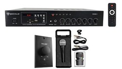 Rockville 60w 70v Commercial Amplifier w/Bluetooth+Black Wall Volume Control+Mic