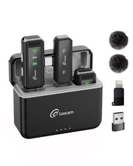 Mini Microphone for iPhone with Charging Case, Wireless Lavalier Microphone f…