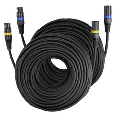 VEVOR XLR Cable 100 ft 2 Pack Balanced DMX Male to Female Microphone Cord 3-Pin