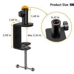 Metal Desk Clamp for Mic Stand, C-Mount Boom Arm Table Clamp, Side Knob Adjus…