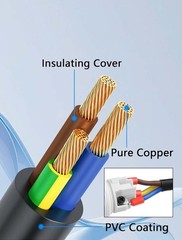 CERRXIAN 3.2 FT PowerCon and DMX Extension Cable, 13AWG AC Power DMX 3Pin XLR
