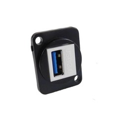 PROCRAFT LY-409 D type USB 3.0 feed-thru panel mount metal connector blk