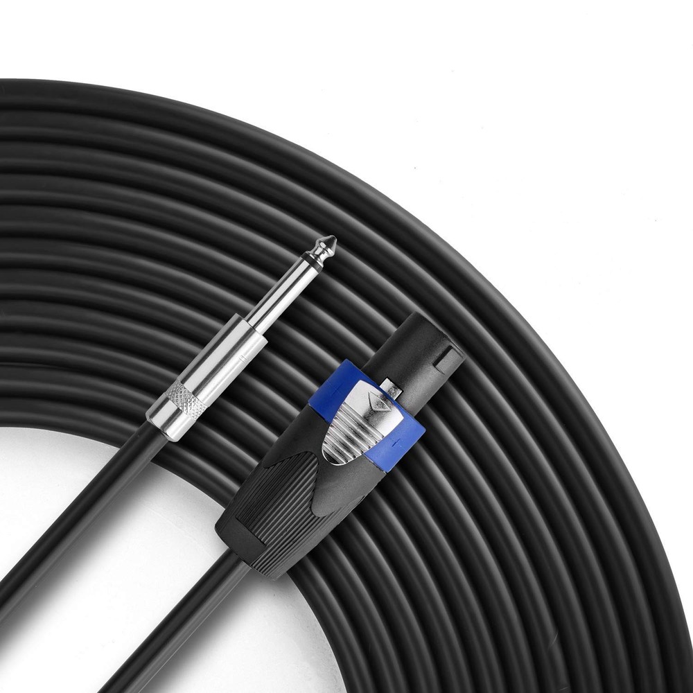 100FT Pro 12AWG Patch Speaker Cord Speakon To 1/4 Inch Cable Heavy Duty Single