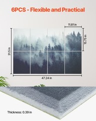 VEVOR 8 Pack Art Acoustic Panels 15.8 x 11.8 inch Self Adhesive for Home Forest