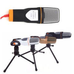 3.5mm Condenser Microphone Mini Tripod Stand Recording Studio Sound For PC/Phone
