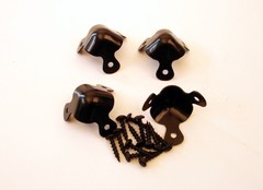 Set of Four Small Three Leg Cabinet Corners W/ Screws – Black 1280BKX4