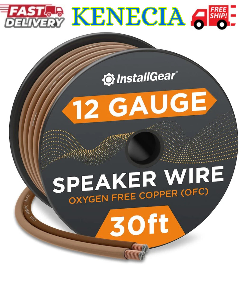12 Gauge Speaker Wire (30Ft) – Brown 12 AWG Speaker Wire Speaker Cable 99.9% –